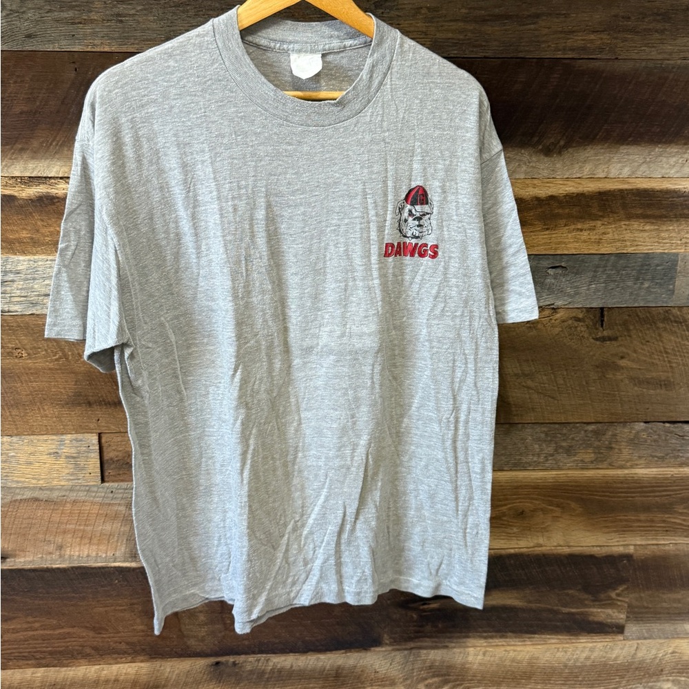 VINTAGE Dawgs Heather Gray Short-Sleeve Tee with Red Logo